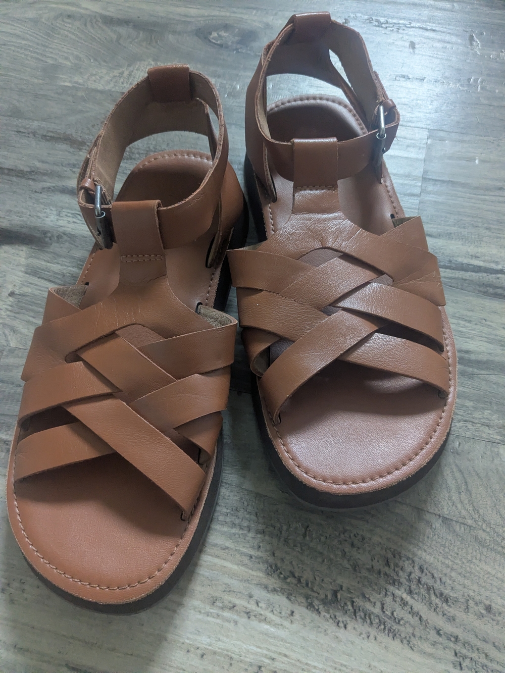 Women’s Madewell Tan Strappy Leather Sandals